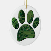 Dog Pawprint Circuit Board Keramik Ornament (Rechts)
