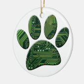 Dog Pawprint Circuit Board Keramik Ornament (Links)