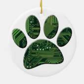 Dog Pawprint Circuit Board Keramik Ornament (Hinten)