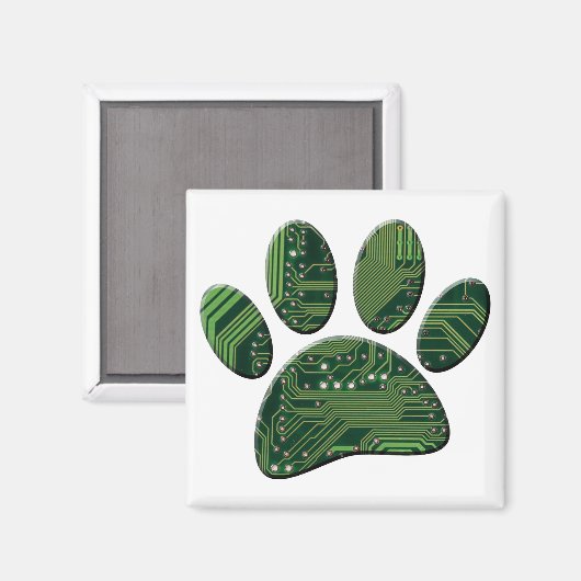 Dog Pawprint Circuit Board Magnet (Vorderseite/Rückseite)
