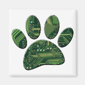 Dog Pawprint Circuit Board Magnet (Vorne)