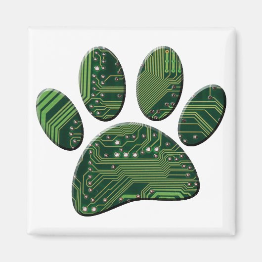 Dog Pawprint Circuit Board Magnet (Vorne)