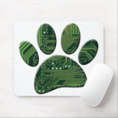 Dog Pawprint Circuit Board Mousepad (Mit Mouse)