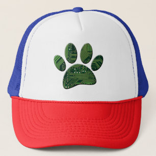 Dog Pawprint Circuit Board Truckerkappe