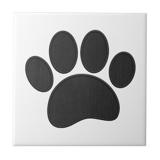 Dog Pawprint Imitate Stickerei Fliese (Vorderseite)