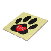 Dog Pawprint Individuelle Name Fliese (Seite)