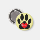 Dog Pawprint Individuelle Name Magnet (Vorderseite/Rückseite)