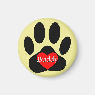 Dog Pawprint Individuelle Name Magnet