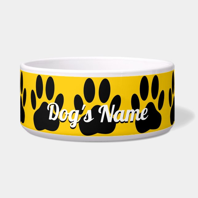 Dog Pawprint Individuelle Name Napf (Vorderseite)