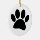 Dog Pawprint Keramik Ornament (Rechts)