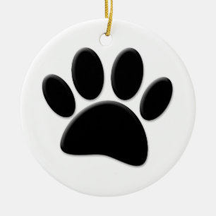 Dog Pawprint Keramik Ornament