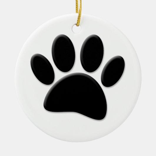Dog Pawprint Keramik Ornament (Vorne)