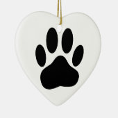 Dog Pawprint Keramik Ornament (Rechts)