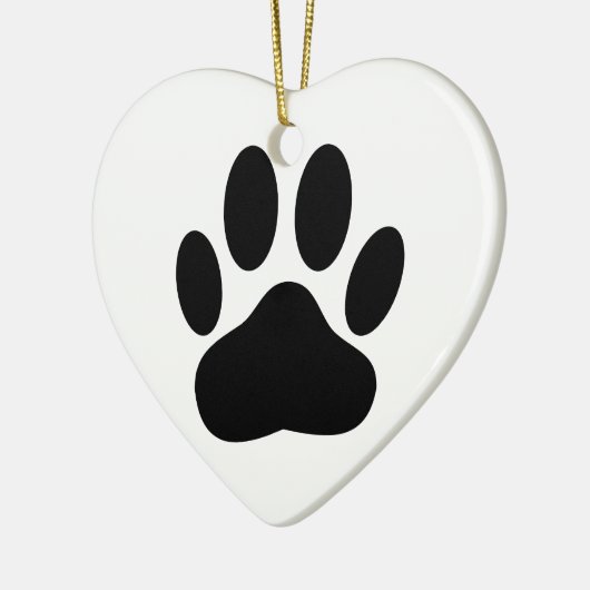 Dog Pawprint Keramik Ornament (Links)