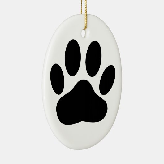Dog Pawprint Keramik Ornament (Rechts)