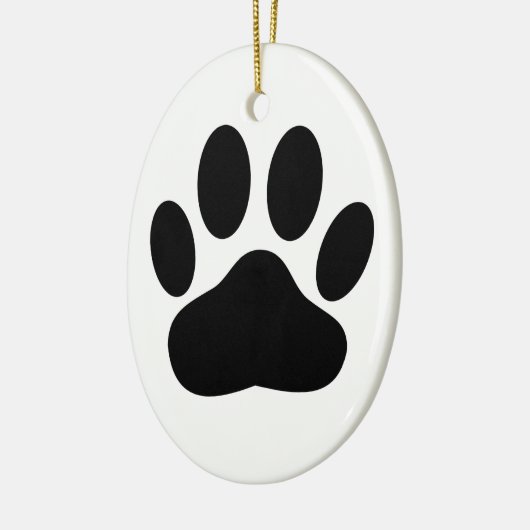 Dog Pawprint Keramik Ornament (Links)