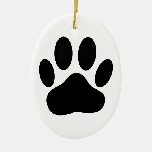 Dog Pawprint Keramik Ornament (Vorne)