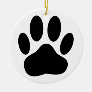 Dog Pawprint Keramikornament