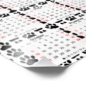 Dog Pawprint Muster 2024 Kalender Fotodruck (Ecke)
