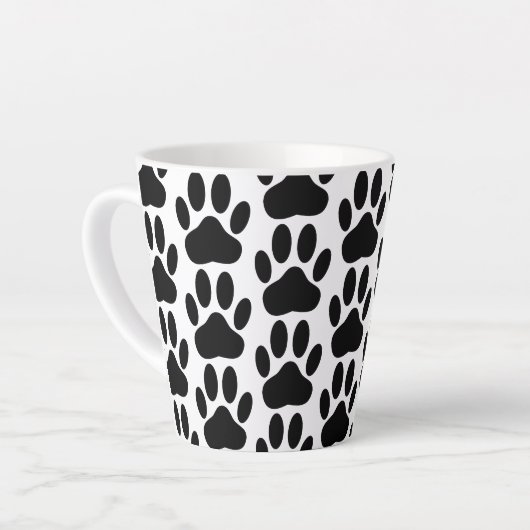 Dog Pawprint Muster Milchtasse (Linke Ecke)