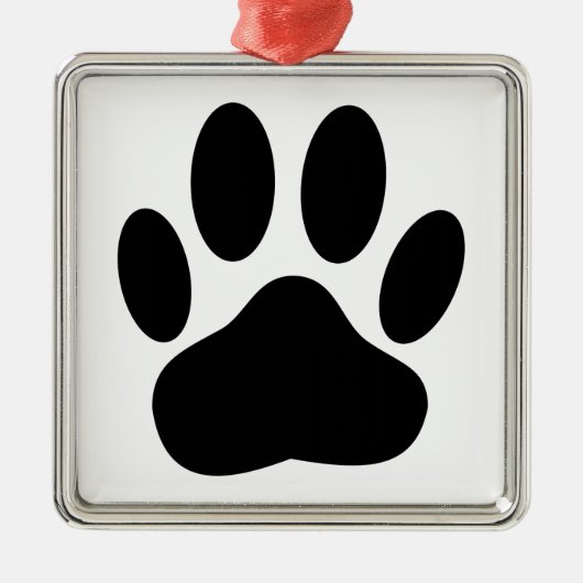 Dog Pawprint Ornament Aus Metall (Vorne)