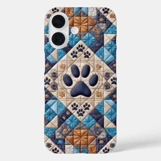 Dog Pawprint Quilt Design Case-Mate iPhone Hülle (Rückseite)