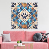 Dog Pawprint Quilt Design Leinwanddruck (Insitu (Wohnzimmer))
