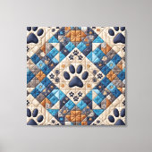 Dog Pawprint Quilt Design Leinwanddruck (Vorderseite)