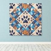 Dog Pawprint Quilt Design Leinwanddruck (Insitu (Holzboden))