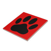 Dog Pawprint Roter Hintergrund Fliese (Seite)