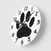 Dog Pawprint Runde Wanduhr (Winkel)