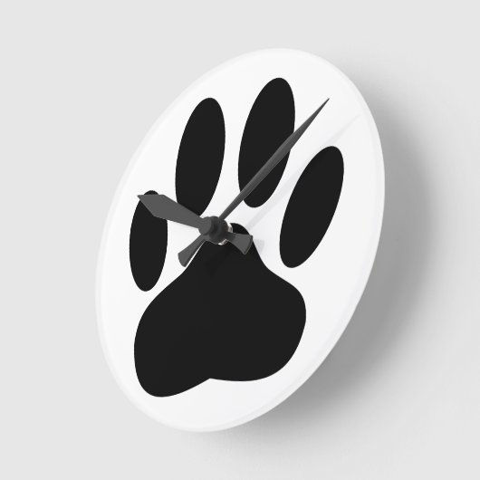 Dog Pawprint Runde Wanduhr (Winkel)
