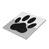 Dog Pawprint Schwarz-weiß und grau Fliese (Seite)
