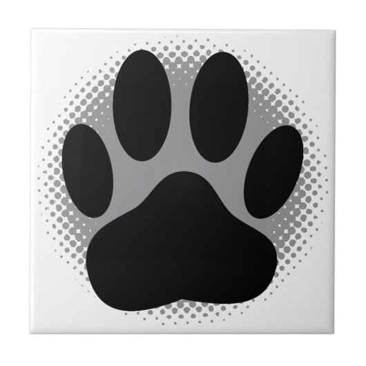 Dog Pawprint Square Custom Fliese (Vorderseite)