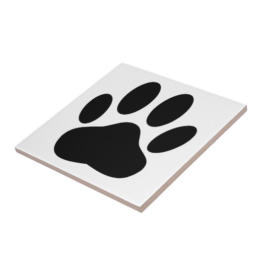 Dog Pawprint Square Fliese (Seite)