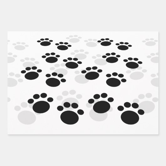 Dog Pawprint Trail Geschenkpapier Set (Vorderseite 3)