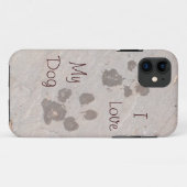 Dog Pawprints - I Liebe My Dog iPhone 5 Fall Case-Mate iPhone Hülle (Rückseite (Horizontal))