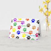 Dog Pawprints Karte (Gelbe Blume)