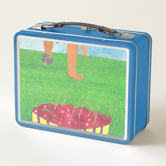 Dog paws and cherry metall brotdose (Rückseite)