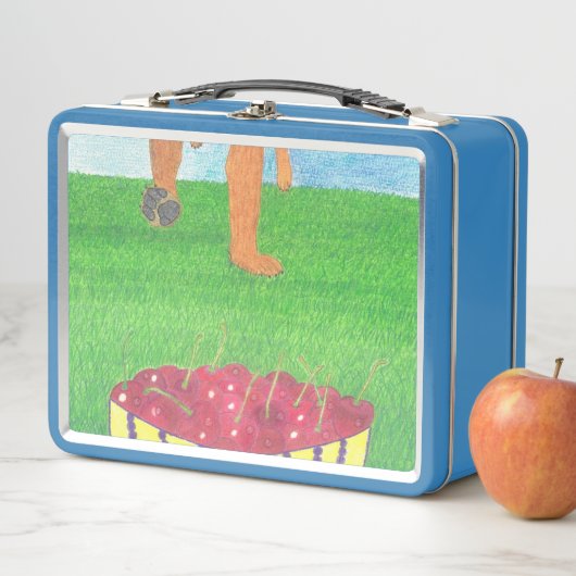 Dog paws and cherry metall brotdose (Beispiel)