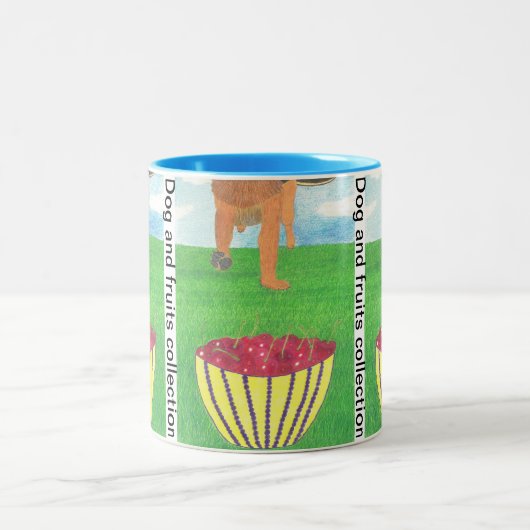 Dog paws and cherry zweifarbige tasse (Mittel)