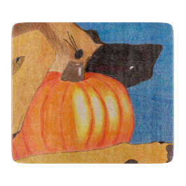 Dog paws and pumpkin cutting board schneidebrett