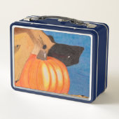 Dog paws and pumpkin metal lunch box (Rückseite)
