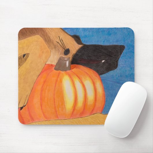 Dog paws and pumpkin mouse pad mousepad (Mit Mouse)
