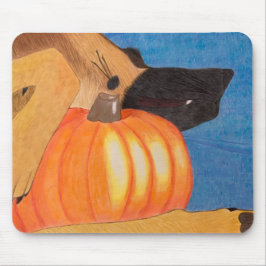 Dog paws and pumpkin mouse pad mousepad