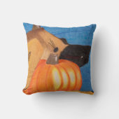 Dog paws and pumpkin pillow kissen (Vorderseite)