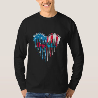 Dog Paws Art Dogaholic-American Flag für Independe T-Shirt
