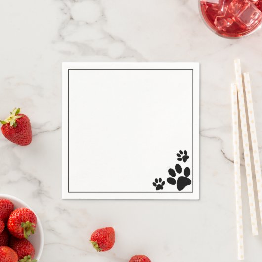 Dog Paws B&W Serviette (Beispiel)