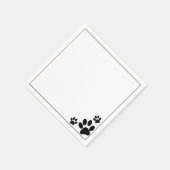 Dog Paws B&W Serviette (Ecke)