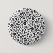 Dog Paws Black and White Polka Dot Button (Vorderseite)